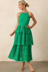 Pour Into Yourself Green Floral Embroidered Maxi Dress