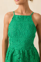 Pour Into Yourself Green Floral Embroidered Maxi Dress