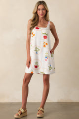 It Comes Easy To Me Ivory Floral Patchwork Mini Dress