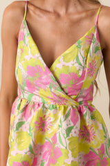 Simple Elegance Light Pink Floral Jacquard Mini Dress