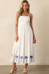 MINKPINK White Isadora Embroidered Midi Dress