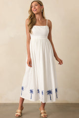 MINKPINK White Isadora Embroidered Midi Dress
