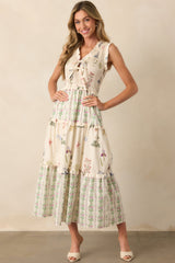 Whatever Happens Ivory Floral Cotton Sleeveless Maxi Dress