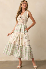 Whatever Happens Ivory Floral Cotton Sleeveless Maxi Dress