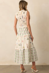Whatever Happens Ivory Floral Cotton Sleeveless Maxi Dress
