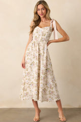 Let The Good In Light Pink Floral Chiffon Corset Maxi Dress