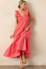 Unapologetically Me Pink Coral Cotton Maxi Dress