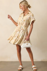 Made Me Smile Yellow Floral Patchwork Mini Dress