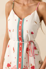 Bursting Blooms Magenta Multi Floral Midi Dress