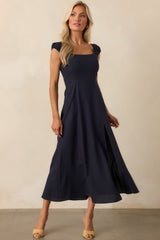 Radiant Reverie Navy Midi Dress