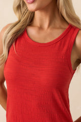 Z Supply Red Cotton Mystic Textured Midi Dress