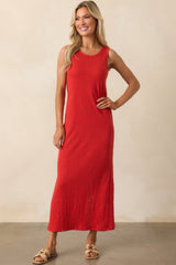 Z Supply Red Cotton Mystic Textured Midi Dress