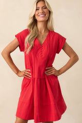 I Could Never Forget Red Cotton Mini T-Shirt Dress