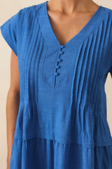 I Could Never Forget Cobalt Blue Cotton Mini T-Shirt Dress