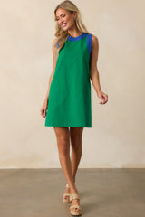 Bring The Good With You Kelly Green Cotton Mini Shift Dress