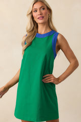 Bring The Good With You Kelly Green Cotton Mini Shift Dress