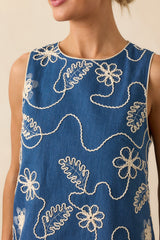 Couldn't Help Myself Dark Wash Cotton Denim Mini Dress