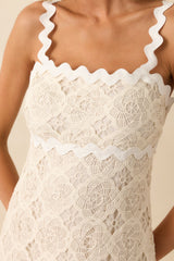 Making It Look Easy Ivory Guipure Lace Maxi Dress