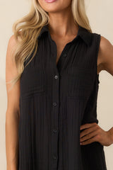 Z Supply Black Cotton New Light Gauze Mini Dress