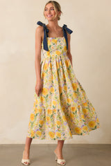 Only Good Things To Come Yellow Floral Cotton Maxi Dress