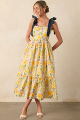 Only Good Things To Come Yellow Floral Cotton Maxi Dress