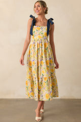 Only Good Things To Come Yellow Floral Cotton Maxi Dress