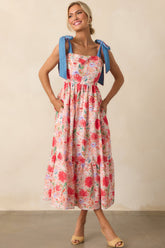 Only Good Things To Come Red Floral Cotton Maxi Dress