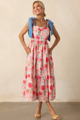 Only Good Things To Come Red Floral Cotton Maxi Dress