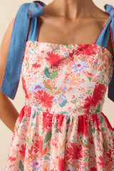 Only Good Things To Come Red Floral Cotton Maxi Dress