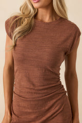 Z Supply Brown Camino Textured Mini Dress