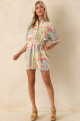 MINKPINK Multi Patchwork Aurora Mini Shirt Dress