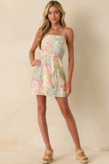 MINKPINK Multi Patchwork Aurora Strappy Mini Dress
