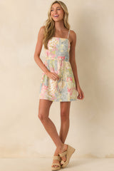 MINKPINK Multi Patchwork Aurora Strappy Mini Dress