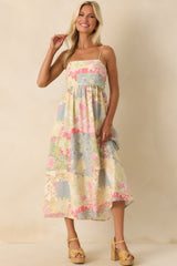 MINKPINK Multi Patchwork Aurora Strappy Midi Dress