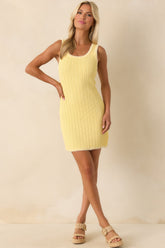 MINKPINK Yellow Amy Knit Mini Dress