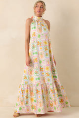 Prosperina Rebecca Multi Print Cotton Reversible Maxi Dress