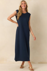 Between Now And Then Navy Cotton Sleeveless Maxi Dress