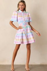 Fairfax Pastel Plaid Cotton Mini Dress