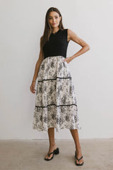 Cherney Tiered Floral Dress in Black - FINAL SALE