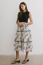 Cherney Tiered Floral Dress in Black - FINAL SALE