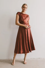 Rosalind Midi Dress in Rust - FINAL SALE