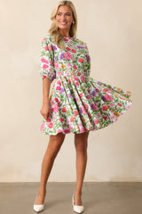 Fallon Secret Garden Floral Cotton Swing Dress