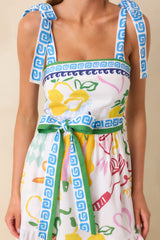 Prosperina Gemma Multi Print Linen Blend Maxi Dress