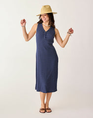 Elodie Rib Dress: Blue Stripe