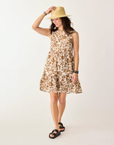 Nellie Linen Dress: Rum Print