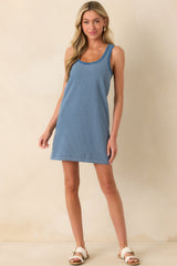 Z Supply Blue Cotton Mathis Striped Mini Dress