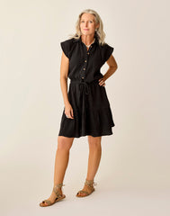 Alex Gauze Dress: Black