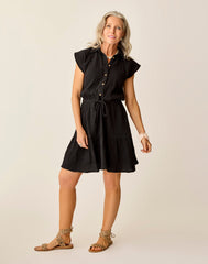 Alex Gauze Dress: Black