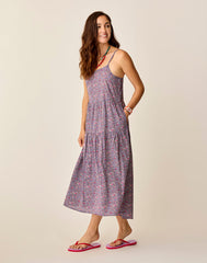 Jacey Textured Dress: Pink Garden