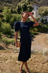 Campbell Denim Dress in Dark Wash